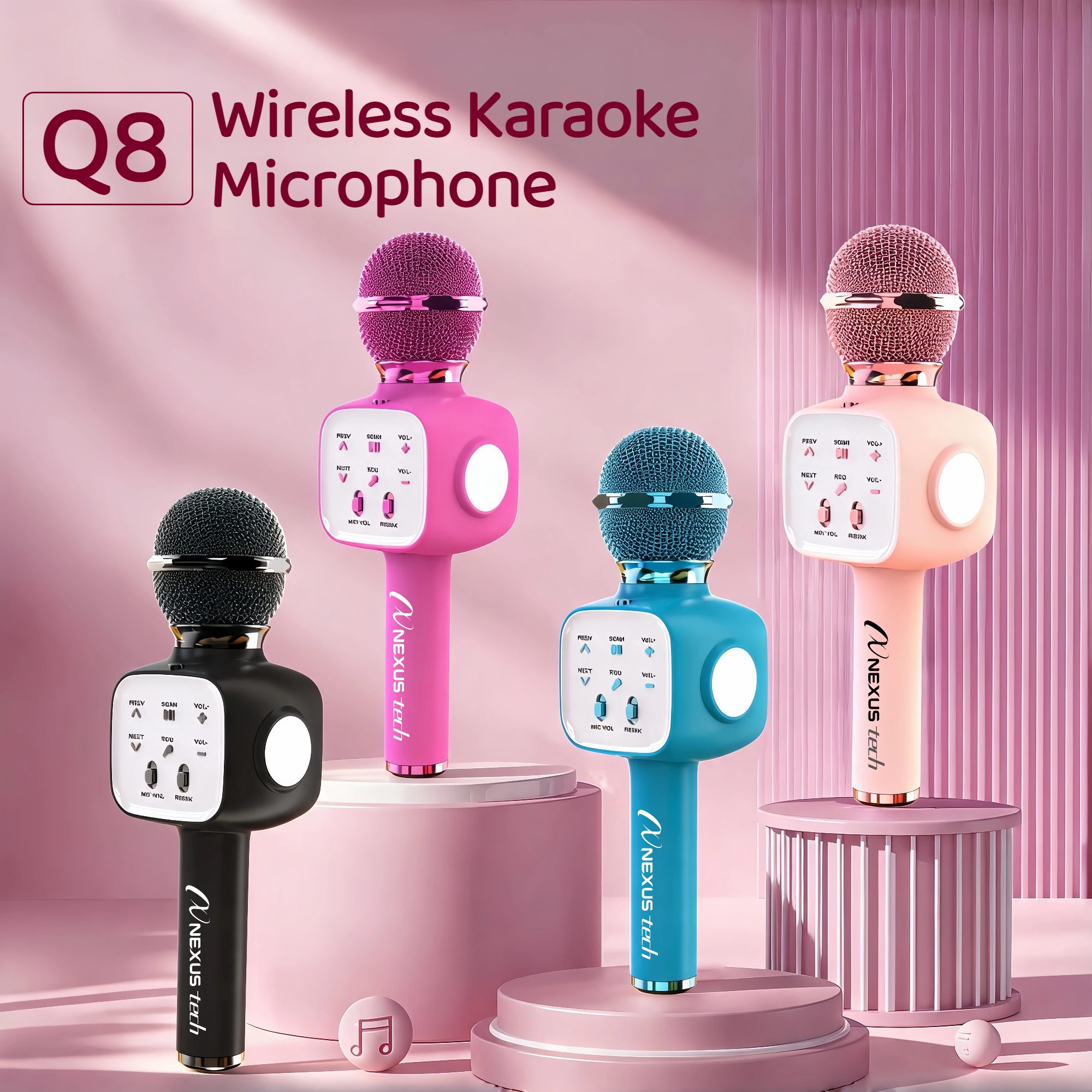Condenser Microphone Kit - Bezprzewodowy mikrofon karaoke Bluetooth 5.2, przenośny